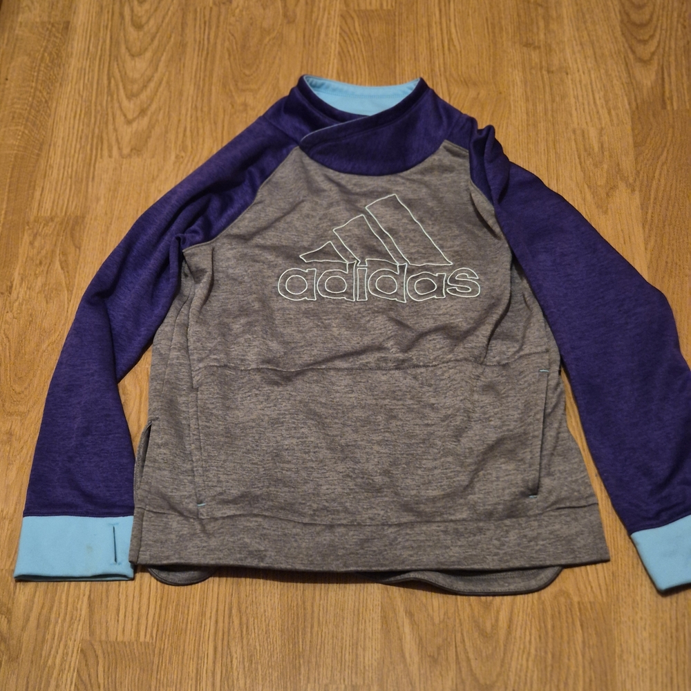 Adidas Gray and Purple Sweatshirt